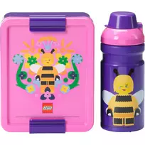 ROOM COPENHAGEN LEGO Lunch Set Bee - 2 dalių rinkinys su gertuvės buteliu ir priešpiečių dėžute, violetinė