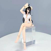Aixlan Overlord Amine Model Albedo 16cm Sexy Swimsuit Girl Pressing Cup Surface PVC Action Figure Collectable Model Toys Gift white
