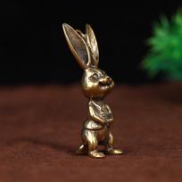 Žalvarinis Raktų Pakabukas Gyvūno Triušio Figūrėlė Raktų Pakabukas Laimingo Triušio Statulėlė Ornamentas Retro Skulptūra Namų Stalo Dekoracija one size brown
