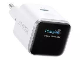 Anker Nano Charger 45W GaN USB-C ActiveShield 5.0 Touch Sensor iPhone Detection SmartDisplay White