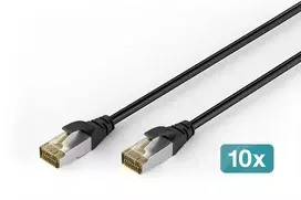 DIGITUS CAT 6A S-FTP Outdoor Patch Cable, Cu, PE, 10 m, 10-Pack
