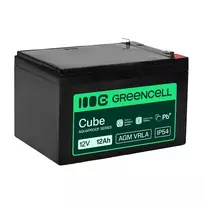 Greencell AGM VRLA 12V 12Ah priežiūros nereikalaujantis akumuliatorius kasos aparatams, žaislams, kameroms (151x98,5x95mm)