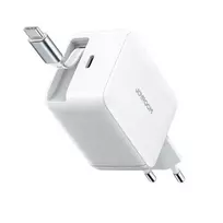 Joyroom JR-TCL06 67W GaN įkroviklis su įmontuotu ištraukiamu USB-C laidu - Baltas