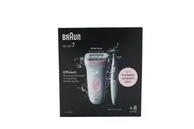 Braun Silk-épil 7 7-210 Wet & Dry Epiliacijos rinkinys su skutimo ir kirpimo antgaliais bei įkrovimo stotelė