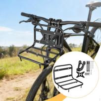 Bike Front Carrier Rack Luggage Shelf Metal Bicycle for Shopping Folding beige