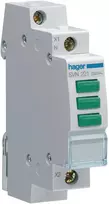 HAGER SVN221 Modulinis indikatorius, 230V AC, 3 x žalias LED, DIN bėgelis