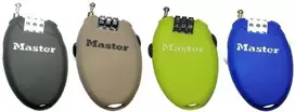 Master Lock 4603EURD Kombinuota spyna su įtraukiamu trosu, juoda
