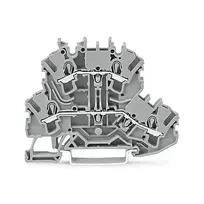 WAGO 2002-2201 TOPJOB S 2-jų laidų praėjimo gnybtų blokas, 2.5 mm², 500 V, pilka
