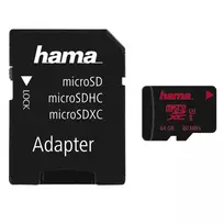 Hama microSDXC 64GB UHS Speed Class 3 UHS-I Read 100MB/s Write 30MB/s su SD adapteriu