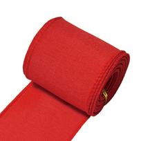 5 Yards/63mm Burlap Wired Ribbon Imitation Linen Colorful Wrapping Burlap Ribbon Solid Color Gift Packaging Ribbon 63mm raudona