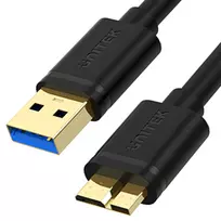 UNITEK USB 3.0 A Male to Micro B Male laidas 1m Juodas Y-C461GBK