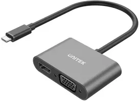 UNITEK USB-C į HDMI 4K ir VGA Full HD adapteris