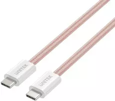 UNITEK Magnetic Coiling Braided USB-C to USB-C Cable 100W PD Pink 1m