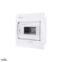 SCHELINGER A80-RDP-IP40-NPE-08P Įmontuojamas skirstomasis skydas IP40, 8 moduliai, 1 eilė, 8N+8PE gnybtai, permatomos durelės, baltas