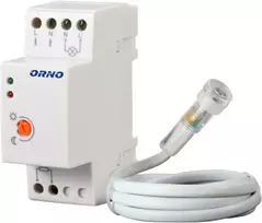 ORNO OR-CR-219 DIN bėgio prietemų jutiklis su išoriniu fotoelementu, 230V AC, 10A, 2-100 liuksų