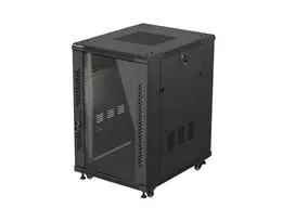 LANBERG 18U 19 colių grindinis serverio stovas 600x800 mm juodas su grūdinto stiklo durimis (plokščiojo pakavimo)