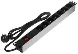 DELTA PD-7/RACK Maitinimo juosta 7 lizdai 19 colių stovo montavimui 1U Schuko juoda
