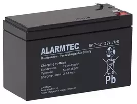 ALARMTEC BP 7-12 AGM akumuliatorius 12V 7Ah sandarus švino rūgštinis