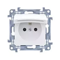 KONTAKT SIMON 10 Vienvietis Įžemintas Sieninis Kištukinis Lizdas Baltas IP44 Gnybtai 16A 250V