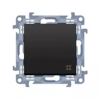 KONTAKT SIMON 10 modulio matinis juodas tarpinis jungiklis su varžtiniais gnybtais 10AX 250V