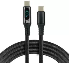 USB-C į USB-C laidas 2m 100W LCD galios indikacija everActive CBB-2PD5L