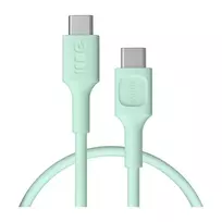 Green Cell PowerFlex Fast Charging USB-C to USB-C Cable 100W 0.3m Mint Green