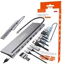 ZENWIRE USB-C Hub Adapter 12-in-1 Docking Station 2x HDMI 4K Ethernet RJ45 USB 3.0 BYL-2211