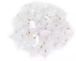GETFORT RJ45 Cat.6 UTP Pass-Through Modular Plug 8P8C (100-Pack) - Skaidrus