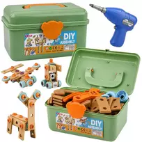 LEAN TOYS Atsuktuvų konstruktorius su kaladėlėmis dėkle 190 vnt.