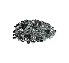 GETFORT Rack tvirtinimo rinkinys 100 vnt. – M6 varžtai, narvelinės veržlės, poveržlės – juodos