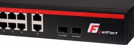 GETFORT GF-226G-24P-250 Unmanaged PoE+ Switch, 24x 10/100Mbps PoE+ Portų, 2x Gigabit RJ45, 2x SFP, 250W, Rackmount