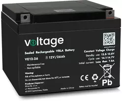 VOLTAGE AGM akumuliatorius 12V 26Ah VE12-26 (6-9 metų tarnavimo laikas)