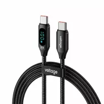 USB-C į USB-C laidas Voltage PowerDisplay 100W PD 1m Juodas