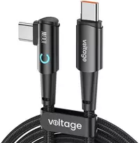 Voltage PowerAngle USB-C į USB-C laidas 100W PD 100cm juodas