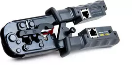 Getfort Network Cable Crimper 8P8C/RJ-45, 6P6C/RJ-12, 6P4C/RJ-11 su įmontuotu testeriu