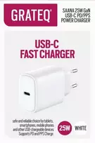 GRATEQ SAANA GaN USB-C 25W PD/PPS Wall Charger White
