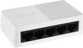 Hikvision DS-3E0105D-O Unmanaged Fast Ethernet Switch, 5 Ports, 10/100Mbps, Black & White