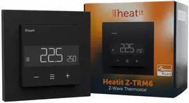 HEATIT Z-TRM6 Black Matt Z-Wave Thermostatas 3600W 16A 868.4 MHz