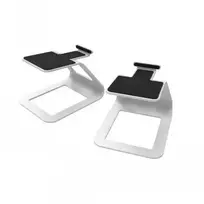 KANTO AUDIO Elevated Desktop Speaker Stands for Small Speakers - White (Pair)