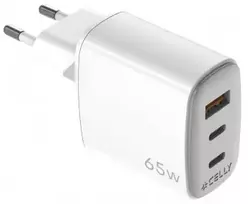 CELLY UP TC 1 USB 2 USB-C 65W WH GaN Wall Charger White