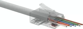 SOLARIX RJ45 Cat.5e UTP Pass-Through Connector SXRJ45-5E-UTP-EASY (100 vnt.)