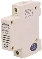ORNO OR-DP-SB-133 Laidinis durų skambučio garsinis signalas, DIN bėgelis 1 modulis, 230V AC, 85 dB, balta/pilka