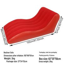 S formos nešiojamas pripučiamas gultas: Sulenkiama sofa su pastorinimu patalpoms, laisvalaikiui ir trumpam miegui Inflatable Sofa red