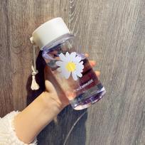 500 ml Maži margumynai skaidrūs plastikiniai vandens buteliai Creative skaidrus matinio vandens butelis Nešiojami virviniai kelioniniai arbatos puodeliai Transparent white