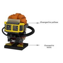 MOC Building Blocks Brickhead Diver Assembled Customized Assembly Set Series Creative Toy Gifts black