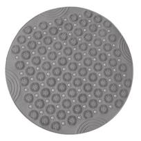 Ekologiškas neslystantis apvalus PVC dušo kilimėlis su siurbtukais, vandens nutekėjimu ir masažuojančiu pėdos padu - 55 cm 30x30cm gray