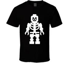 Halloween Skeleton Lego Funny T Shirt 2XL gray
