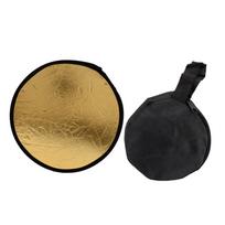 Disc Light Reflector 11.8in Round Gold Silver 2 in 1 Collapsible Portable Photography Reflector for Portraits Headshots beige