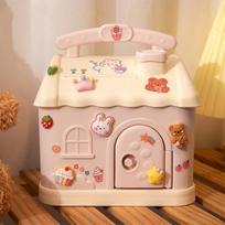 Simulation Smart Atm Piggy Bank Toys Password Fingerprint Piggy Bank Children Gifts little pink house