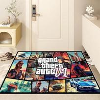 Classic Exciting Game GTA Printed Carpets for Home Living Room Bedroom Sofa Doormat Decor Kitchen Hallway Decor 40cm x 60cm beige